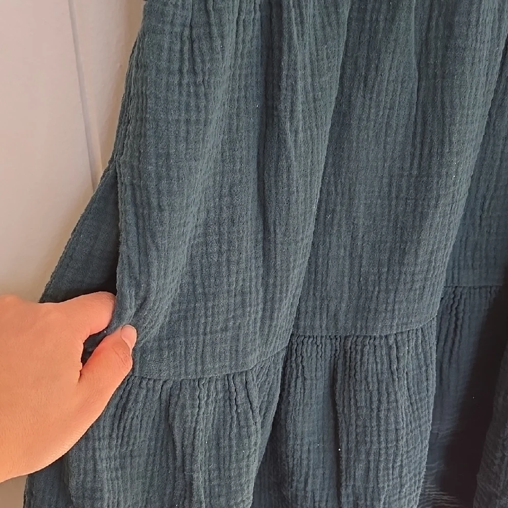 Madewell Lightspun Popover Tiered Mini Dress Size M - Picture 5 of 14